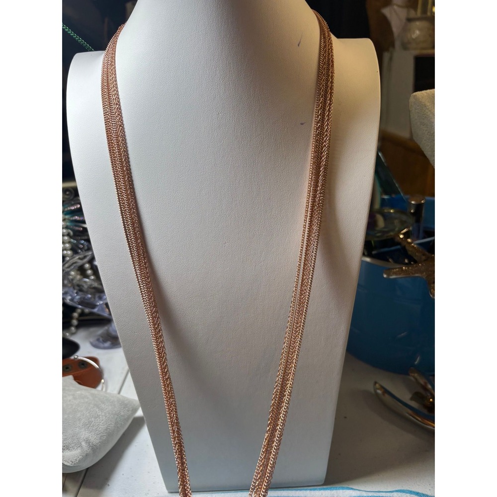 #15. Rose gold-tone multi-strand chain Necklace - Picture 5 of 7